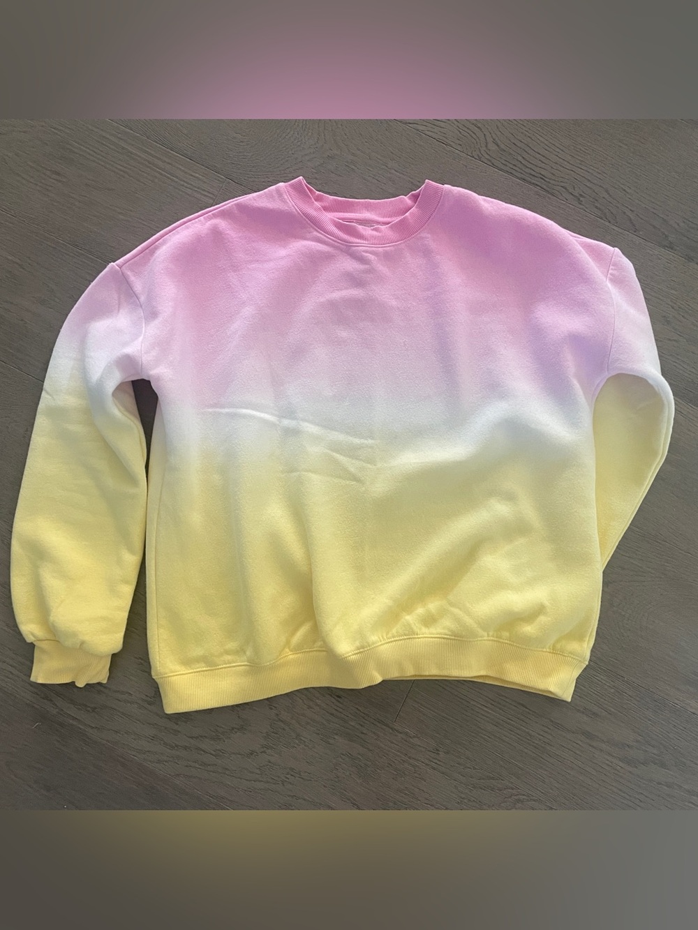 Pastel Ombre Crewneck Sweatshirt - Pink to Yellow (L)